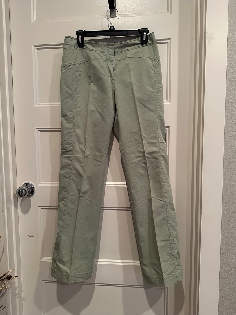 Light Sage Green Straight-Leg Pants